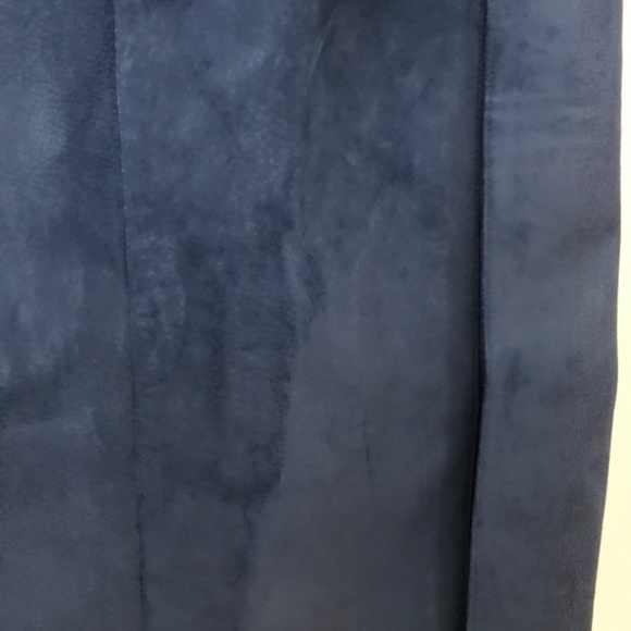 Vintage Danier Leather Suede Long High Waisted Pencil Skirt & Vest Blue M /10 - Picture 8 of 16